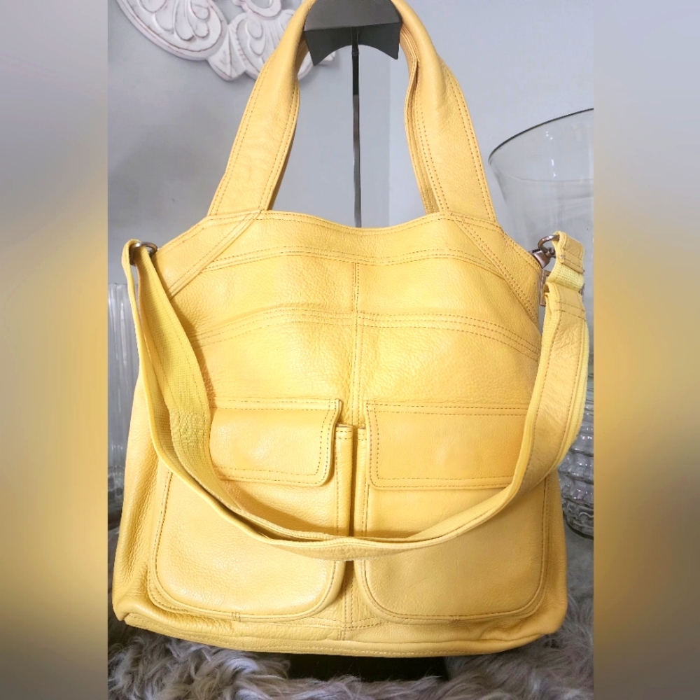 DAAD Yellow Leather Tote Bag